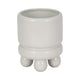 Ferny Decorative Planter with Knobby Footed Base | White Ceramic 7"