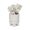 Ferny Decorative Planter with Knobby Footed Base | White Ceramic 7"