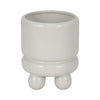 Ferny Decorative Planter with Knobby Footed Base | White Ceramic 7"