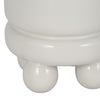 Ferny Decorative Planter with Knobby Footed Base | White Ceramic 7"