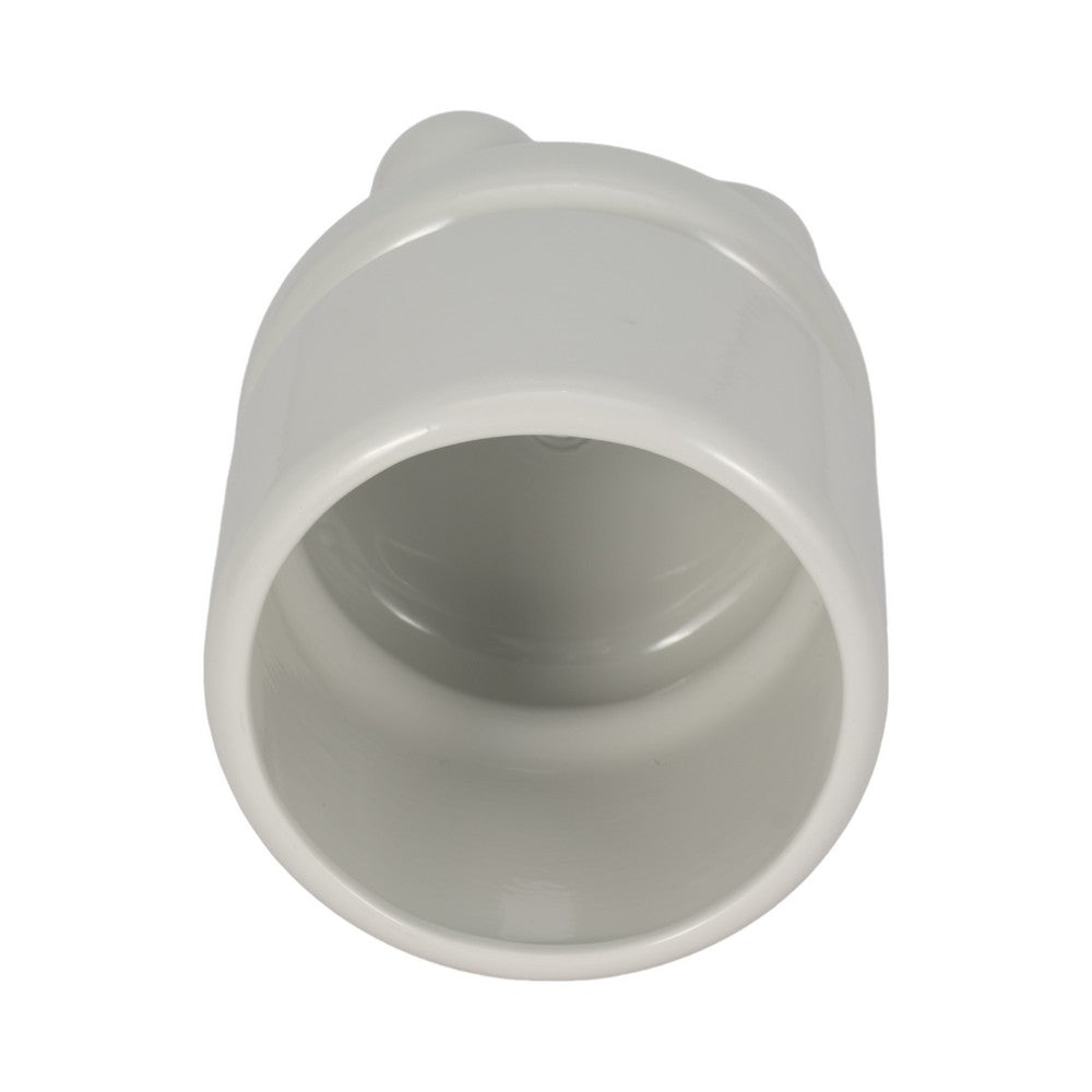 Ferny Decorative Planter with Knobby Footed Base | White Ceramic 7"
