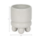 Ferny Decorative Planter with Knobby Footed Base | White Ceramic 7"