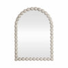 Curved Arch Accent Mirror | Knobby Ball Border | 22 x 30 White MDF