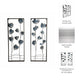 Metal Hanging Wall Panels Set of 2 | Blue Blooming Flowers | Black, Gold