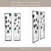 Metal Hanging Wall Panels Set of 2 | Blue Blooming Flowers | Black, Gold