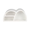 Wall Mounted Display Shelf | 3 Arched Compartments | 24" White Wood