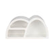 Wall Mounted Display Shelf | 3 Arched Compartments | 24" White Wood