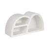 Wall Mounted Display Shelf | 3 Arched Compartments | 24" White Wood