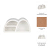Wall Mounted Display Shelf | 3 Arched Compartments | 24" White Wood