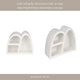 Wall Mounted Display Shelf | 3 Arched Compartments | 24" White Wood
