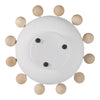 Decorative Acessory Bowl | 13" | Large Brown Wooden Knobs | White