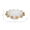 Decorative Acessory Bowl | 13" | Large Brown Wooden Knobs | White
