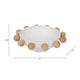 Decorative Acessory Bowl | 13" | Large Brown Wooden Knobs | White