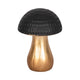 Tabletop Decor | 7" Ceramic Mushroom Figurine | Hammered Top | Gold Stalk