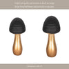Tabletop Decor | 7" Ceramic Mushroom Figurine | Hammered Top | Gold Stalk