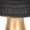 Tabletop Decor | 7" Ceramic Mushroom Figurine | Hammered Top | Gold Stalk