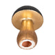 Tabletop Decor | 7" Ceramic Mushroom Figurine | Hammered Top | Gold Stalk