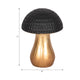 Tabletop Decor | 7" Ceramic Mushroom Figurine | Hammered Top | Gold Stalk
