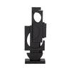 Modern Geometric Stacked Sculptural Decor | 24" | Black Fir Wood