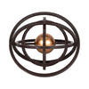 Inez Armillary Orb | Geometric Design | 10" Black Metal Rings | Gold Iron