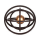 Inez Armillary Orb | Geometric Design | 10" Black Metal Rings | Gold Iron