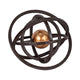 Inez Armillary Orb | Geometric Design | 10" Black Metal Rings | Gold Iron