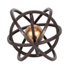 Inez Armillary Orb | Geometric Design | 10" Black Metal Rings | Gold Iron