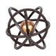 Inez Armillary Orb | Geometric Design | 10" Black Metal Rings | Gold Iron