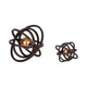 Inez Armillary Orb | Geometric Design | 10" Black Metal Rings | Gold Iron