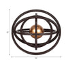 Inez Armillary Orb | Geometric Design | 10" Black Metal Rings | Gold Iron