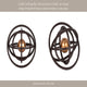 Inez Armillary Orb | Geometric Design | 10" Black Metal Rings | Gold Iron
