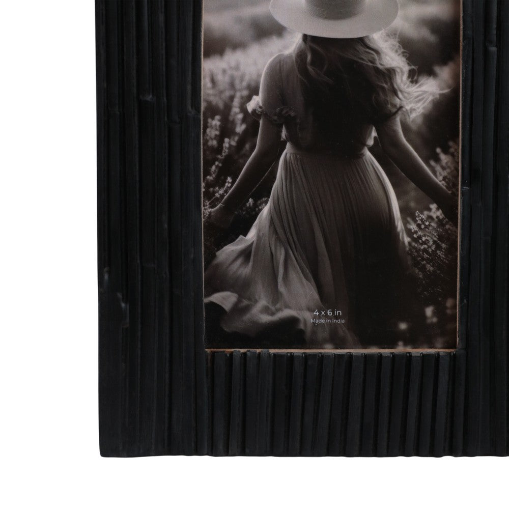 Edwin 4x6 Rectangular Photo Frame | Natural Textured Black Resin 9"