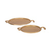 Decorative Sculptural Trays Set of 2 | Gold Faux Snake Edges 15 & 19" Oval
