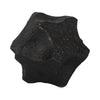 Zory Decorative Geometric Orb | Faceted Curves | Black Textured Ceramic 6"