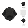 Zory Decorative Geometric Orb | Faceted Curves | Black Textured Ceramic 6"