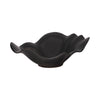 Decorative Bowl Table Accessory | Ruffled Edge | Matte Black Ceramic