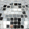Tabletop Decor | Mosaic Mushroom Mirror Glass Tiles | Silver Metal Finish