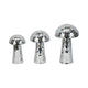 Tabletop Decor | Mosaic Mushroom Mirror Glass Tiles | Silver Metal Finish