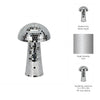 Tabletop Decor | Mosaic Mushroom Mirror Glass Tiles | Silver Metal Finish