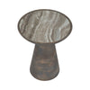 Accent Table | 16" Round Bhainslana Marble Top | Gray Pedestal Base