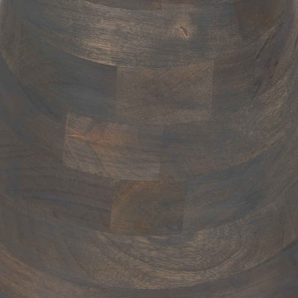 Accent Table | 16" Round Bhainslana Marble Top | Gray Pedestal Base