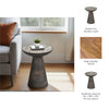 Accent Table | 16" Round Bhainslana Marble Top | Gray Pedestal Base