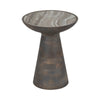 Accent Table | 16" Round Bhainslana Marble Top | Gray Pedestal Base