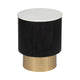 Xane Accent Table | White Marble Top | Gold Pedestal Base | Black Wood 20"