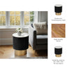 Xane Accent Table | White Marble Top | Gold Pedestal Base | Black Wood 20"