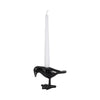 6" Decorative Crow Taper Candle Holder | Raven Black Aluminum Frame