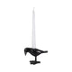 6" Decorative Crow Taper Candle Holder | Raven Black Aluminum Frame