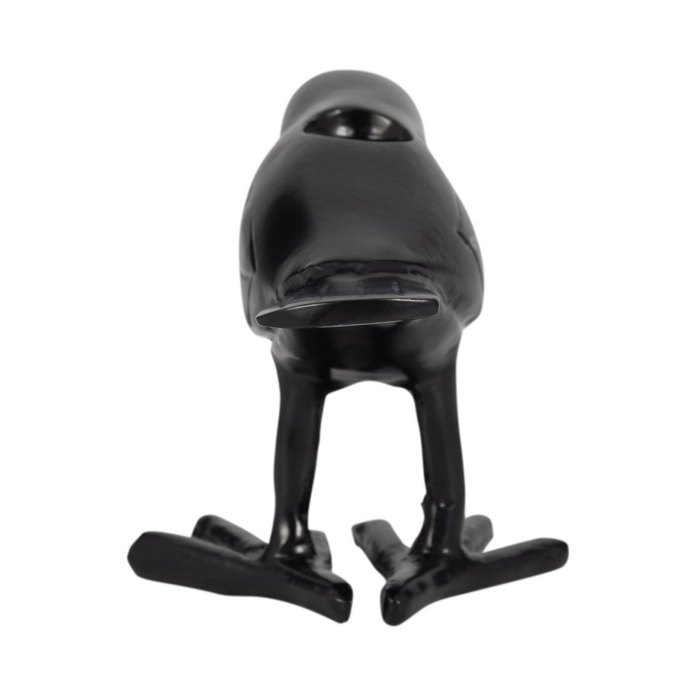 6" Decorative Crow Taper Candle Holder | Raven Black Aluminum Frame