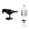 6" Decorative Crow Taper Candle Holder | Raven Black Aluminum Frame
