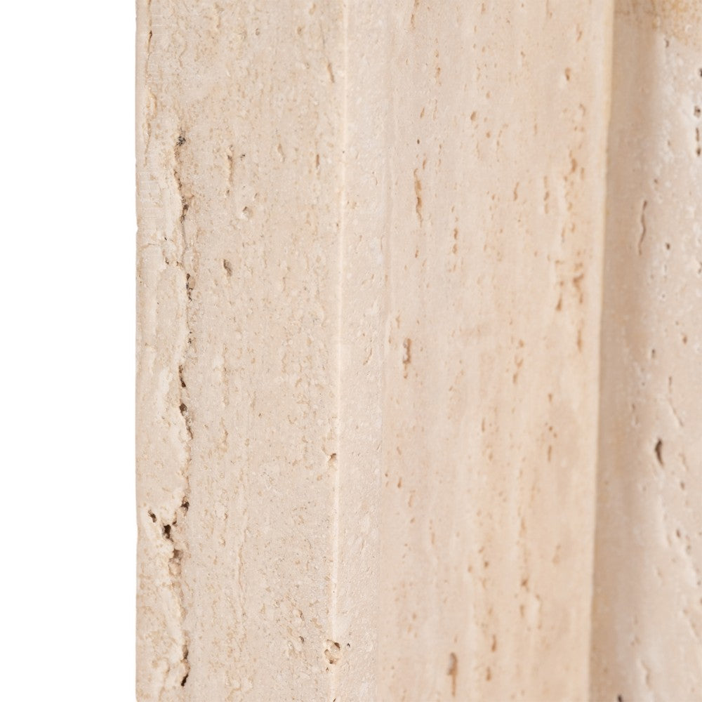 Decorative Tray with Raised Edges | 18" Rectangular | Tan Travertine
